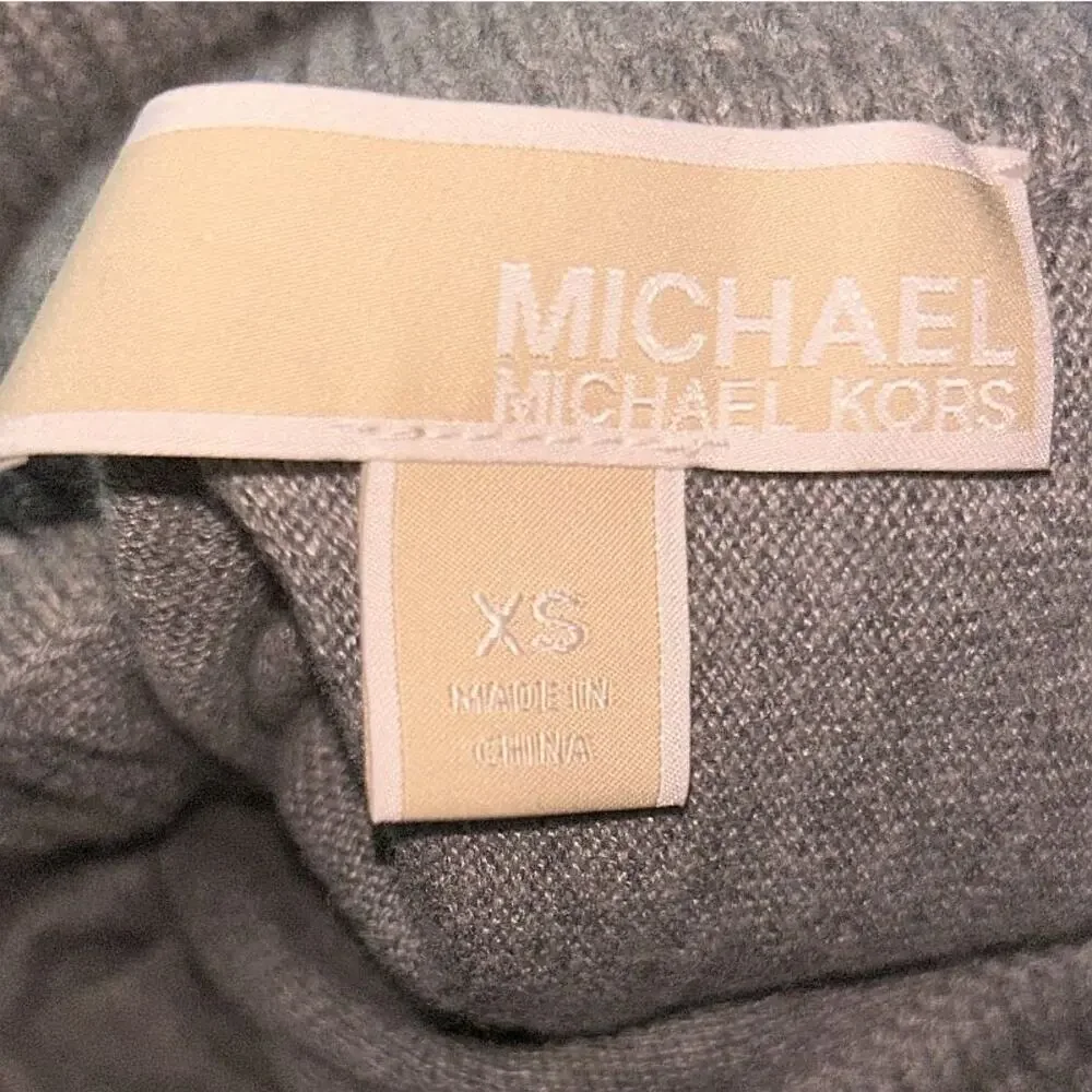 NWT Michael Kors Poncho Turtleneck Heather Gray Sweater XS